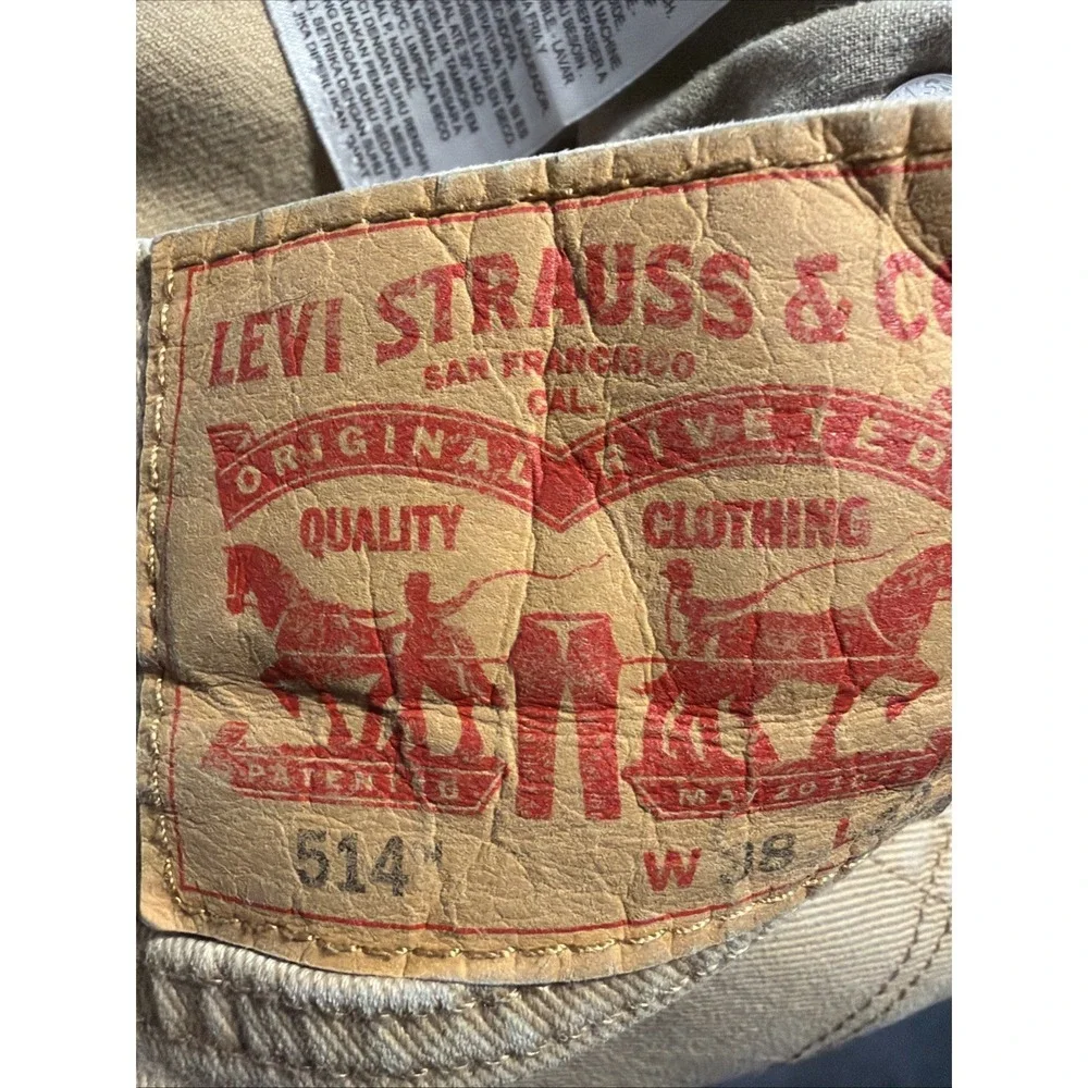 Straight Pants Mens Levis 38x32 Tan 514 Khaki Stretch Cotton Casual Workwear
